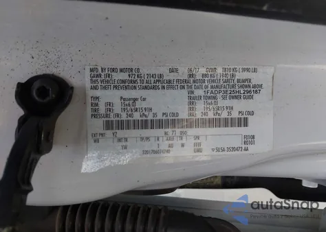 2017 Ford Focus S from USA, damaged, VIN 1FADP3E25HL296187